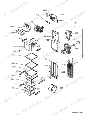 Взрыв-схема холодильника Aeg RMB76111NX - Схема узла Internal parts freezer